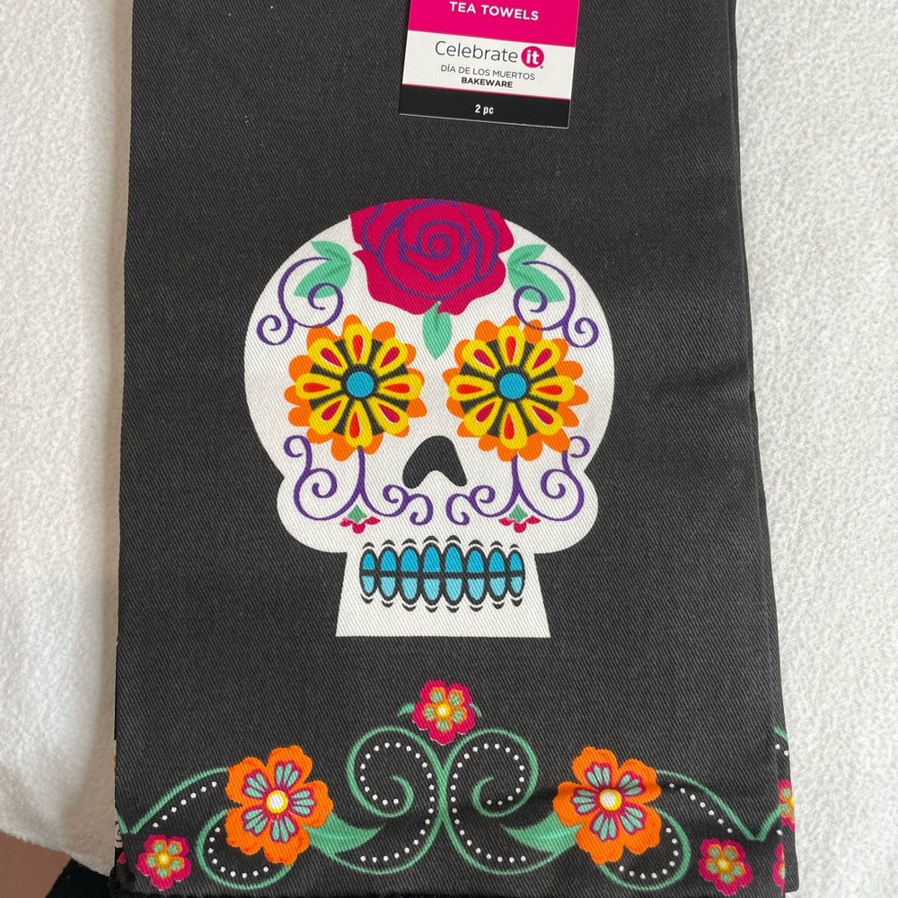 Dia De Los Muertos tea towels